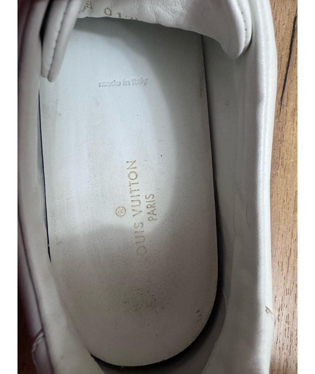 LOUIS VUITTON Белые кожаные кеды, фото 4