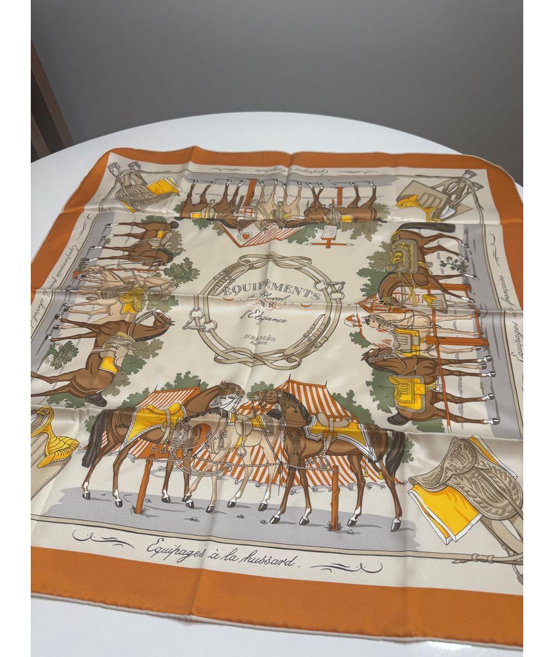 HERMES Мульти шелковый платок, фото 2