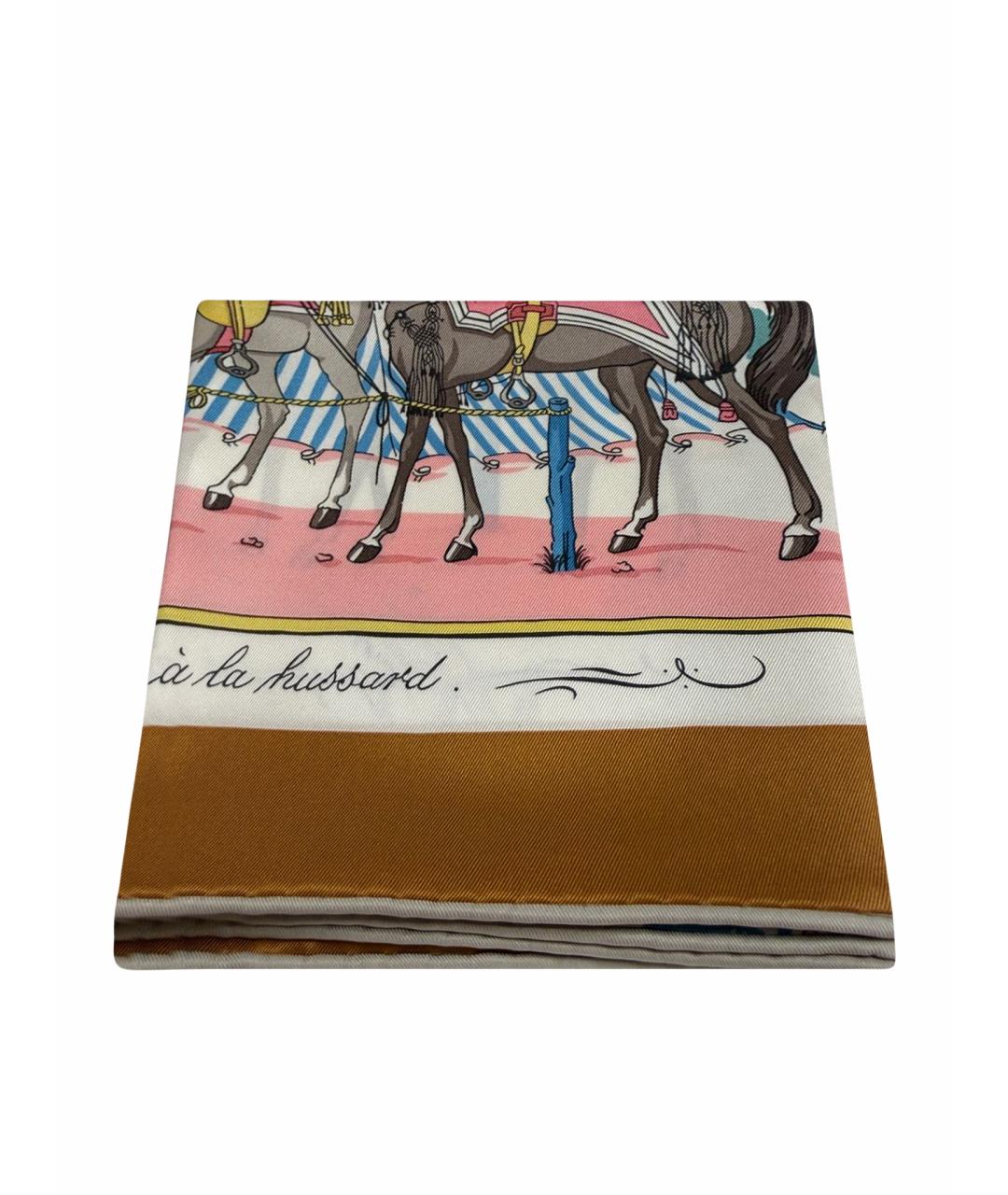 HERMES Мульти шелковый платок, фото 1