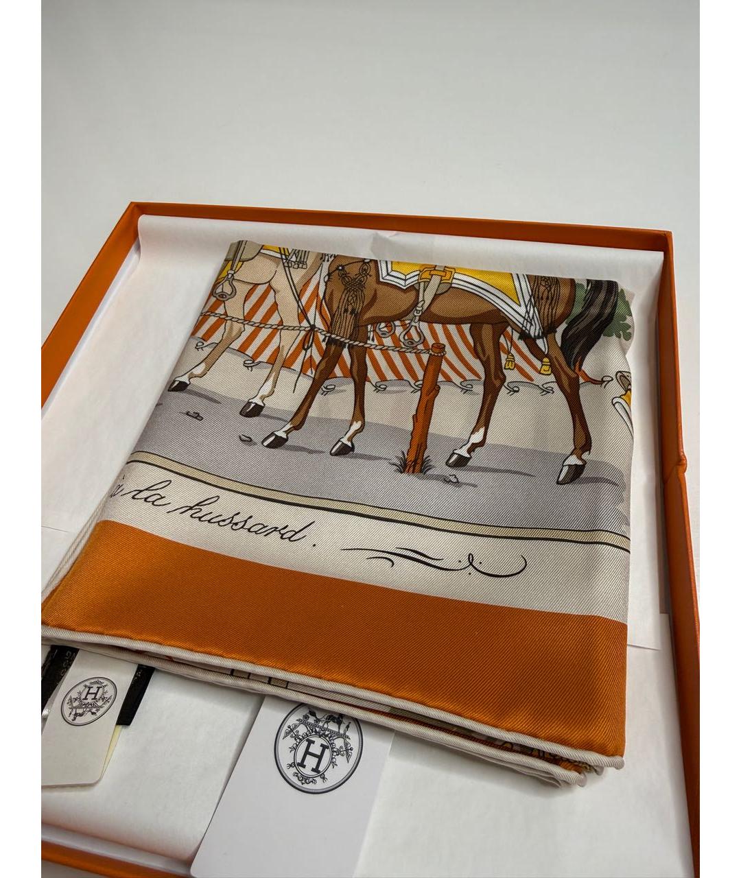 HERMES Мульти шелковый платок, фото 3