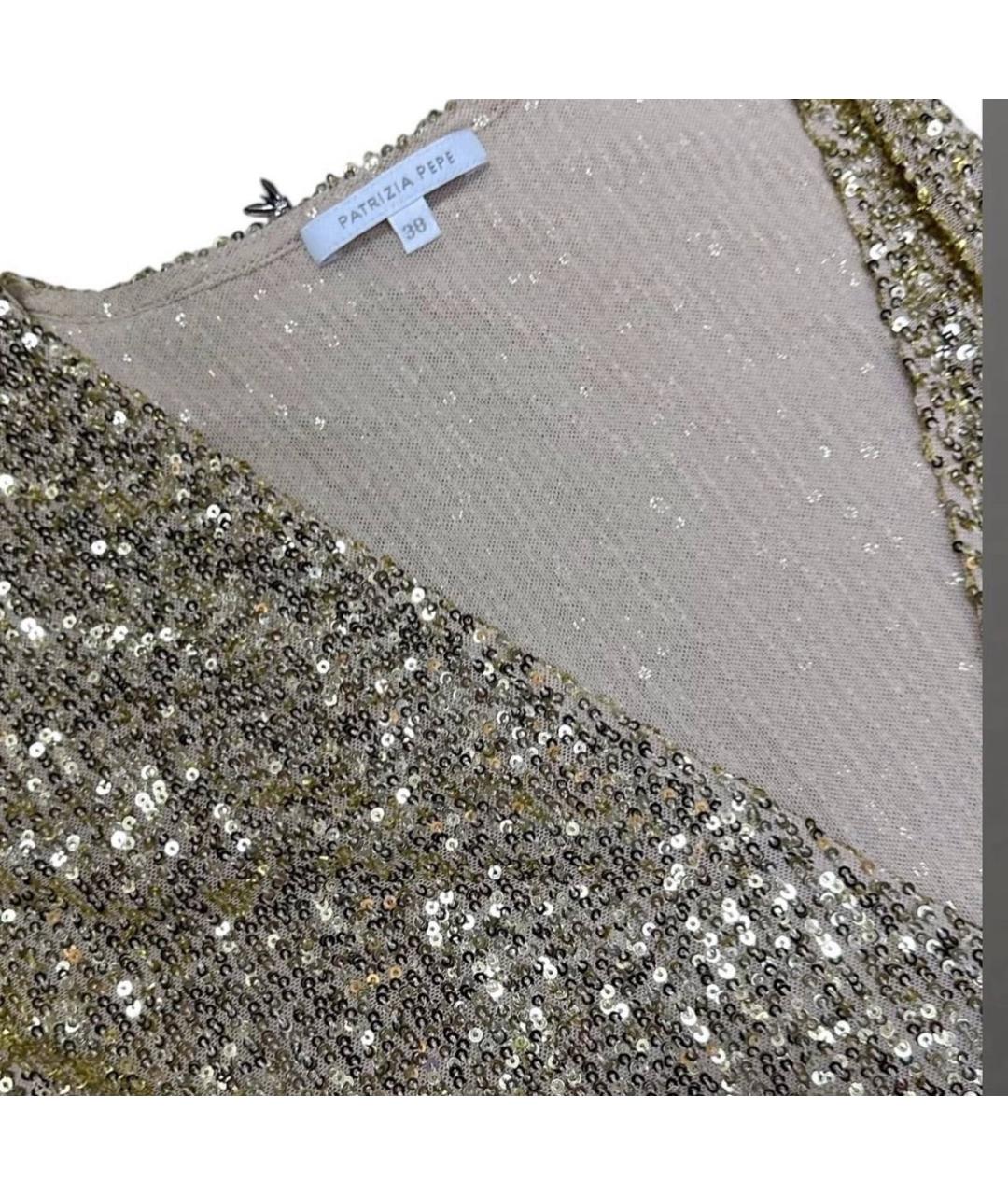 PATRIZIA PEPE Золотое полиэстеровое повседневное платье, фото 4