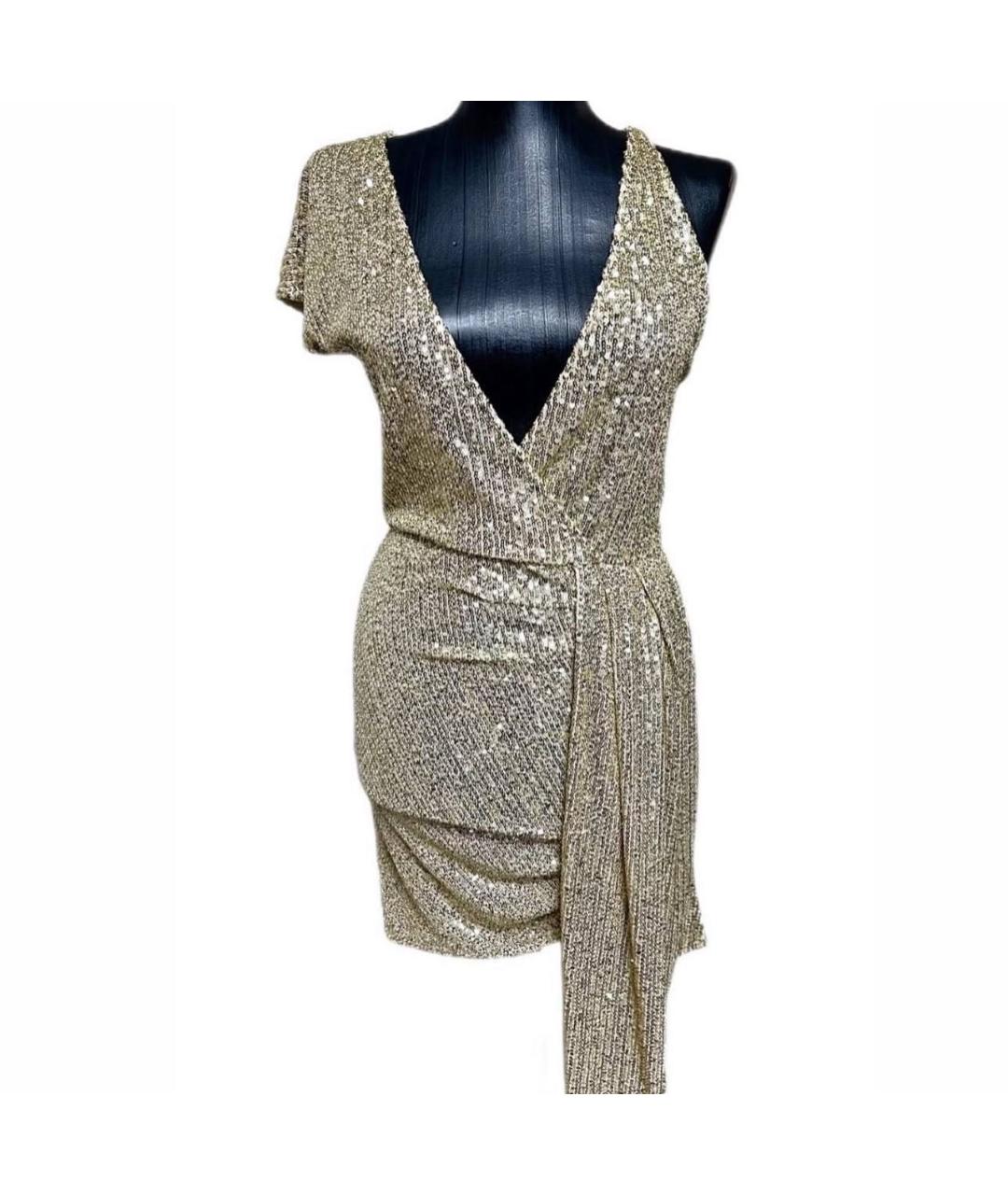 PATRIZIA PEPE Золотое полиэстеровое повседневное платье, фото 9