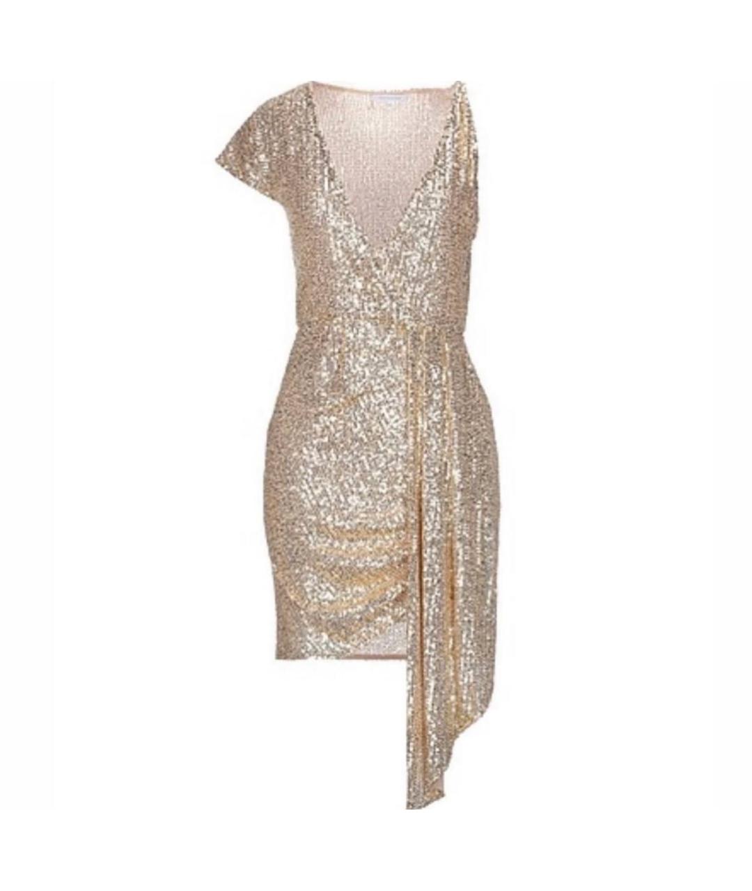 PATRIZIA PEPE Золотое полиэстеровое повседневное платье, фото 8