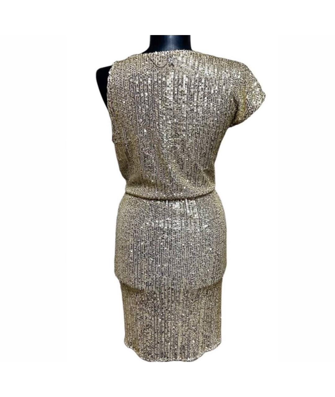 PATRIZIA PEPE Золотое полиэстеровое повседневное платье, фото 2