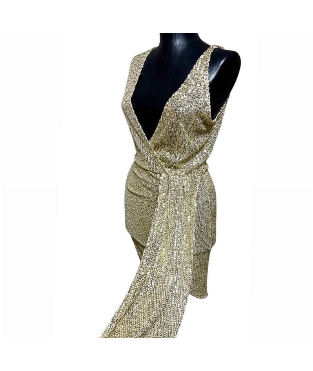 PATRIZIA PEPE Золотое полиэстеровое повседневное платье, фото 6