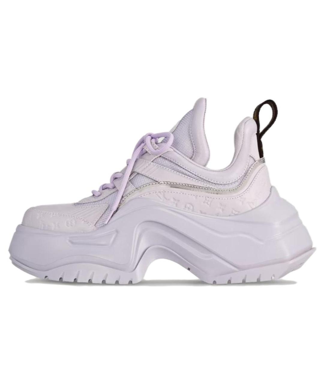 LOUIS VUITTON Фиолетовые кожаные кроссовки, фото 2