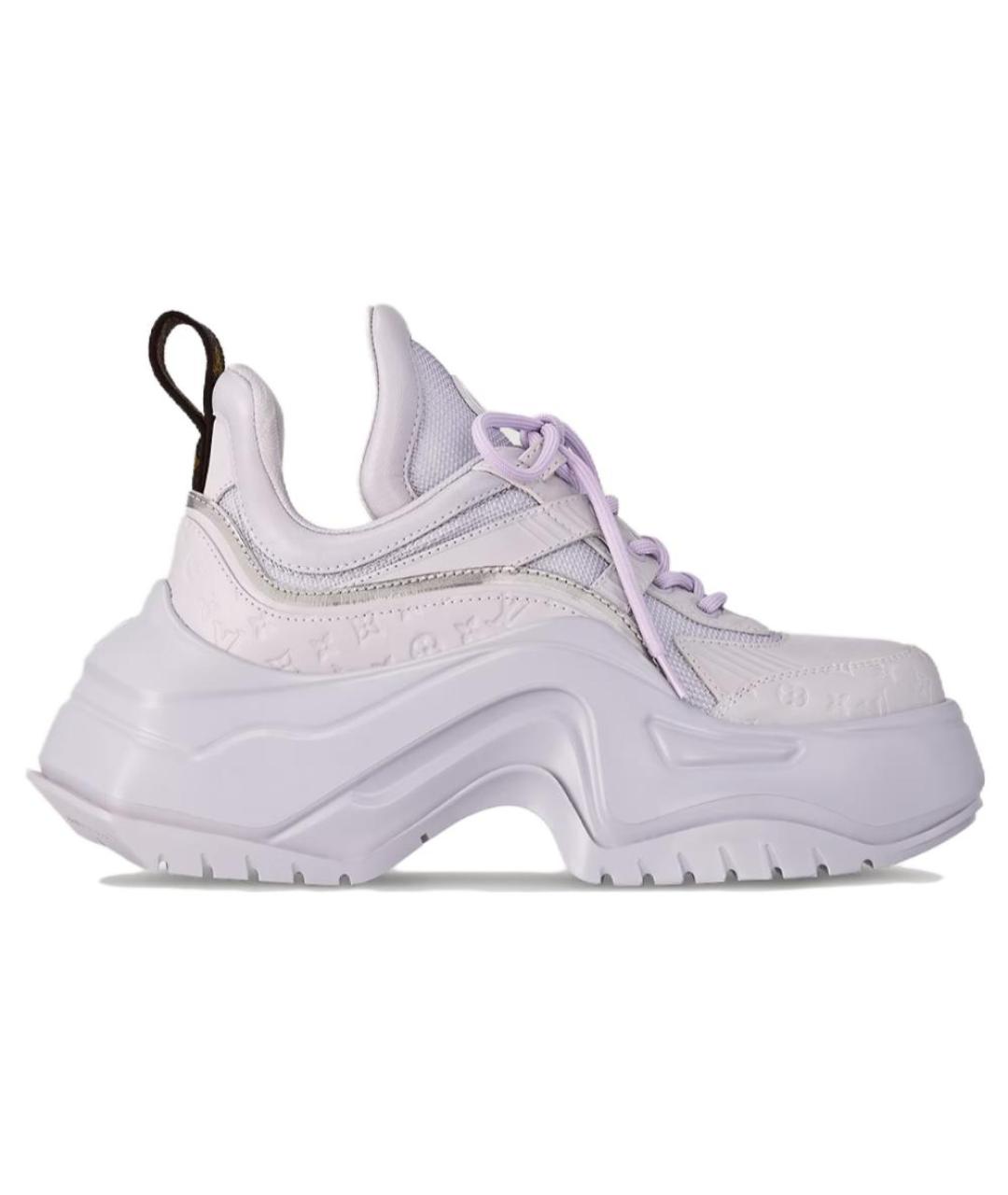 LOUIS VUITTON Фиолетовые кожаные кроссовки, фото 1