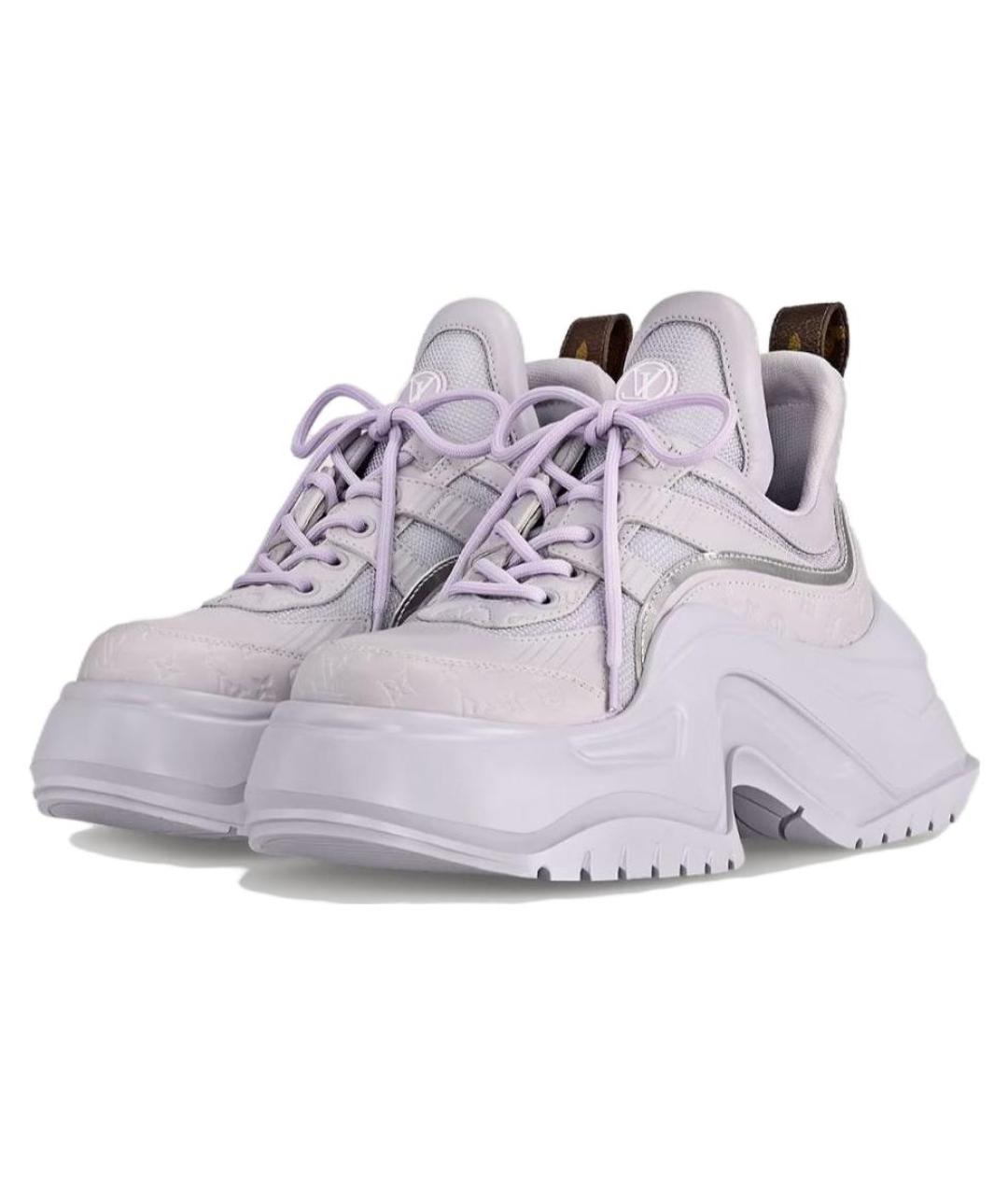 LOUIS VUITTON Фиолетовые кожаные кроссовки, фото 3