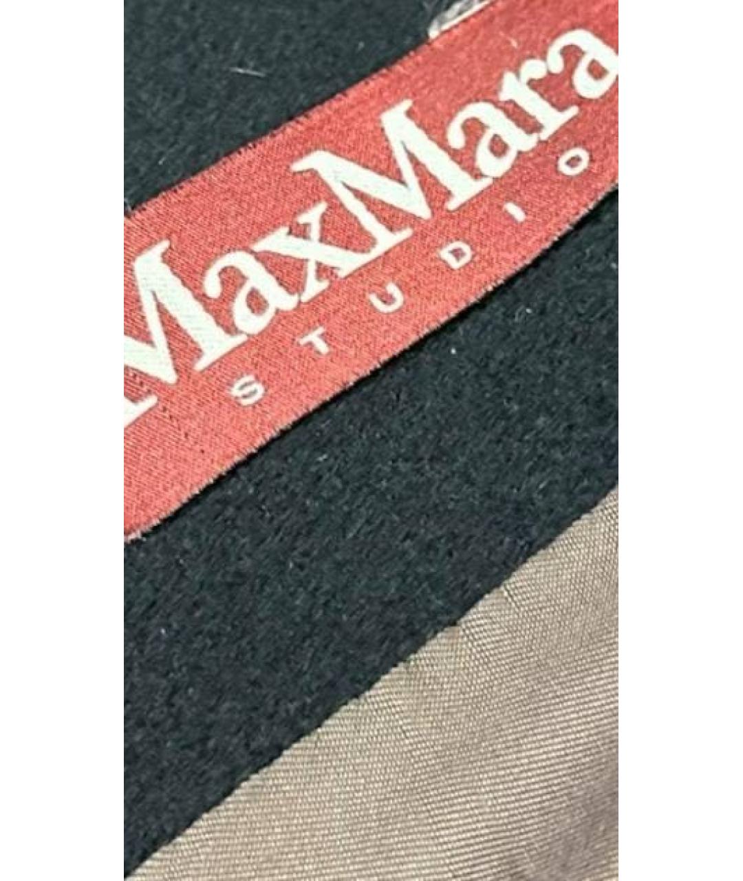 MAX MARA STUDIO Черное шерстяное пальто, фото 5