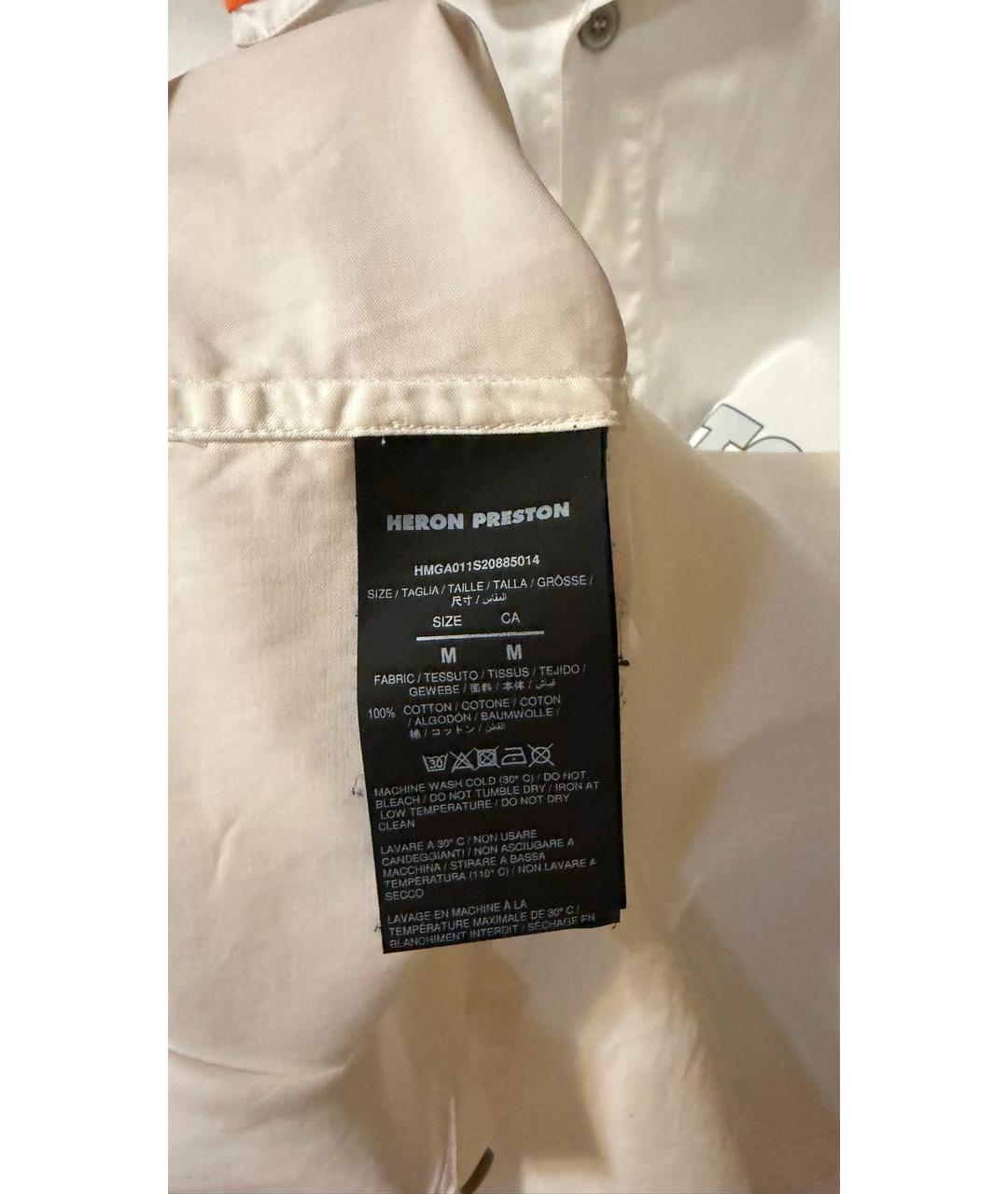 HERON PRESTON Белая хлопковая кэжуал рубашка, фото 5