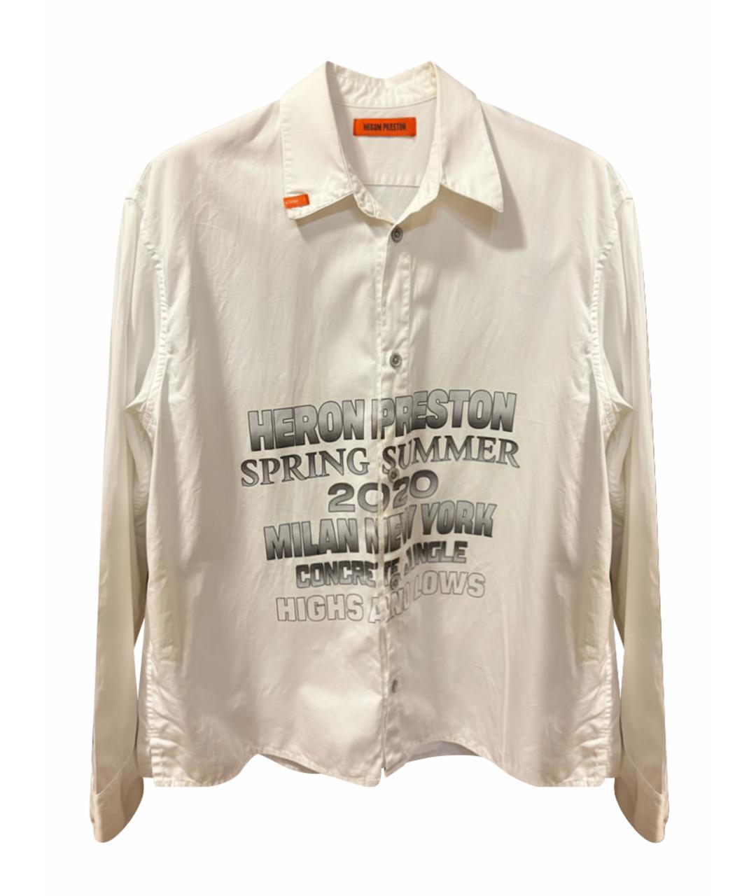 HERON PRESTON Белая хлопковая кэжуал рубашка, фото 1