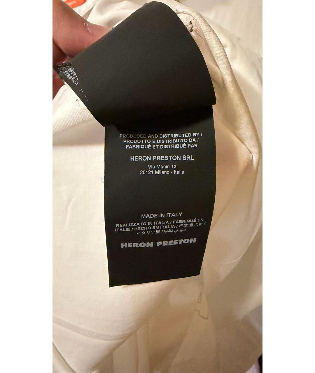 HERON PRESTON Белая хлопковая кэжуал рубашка, фото 6