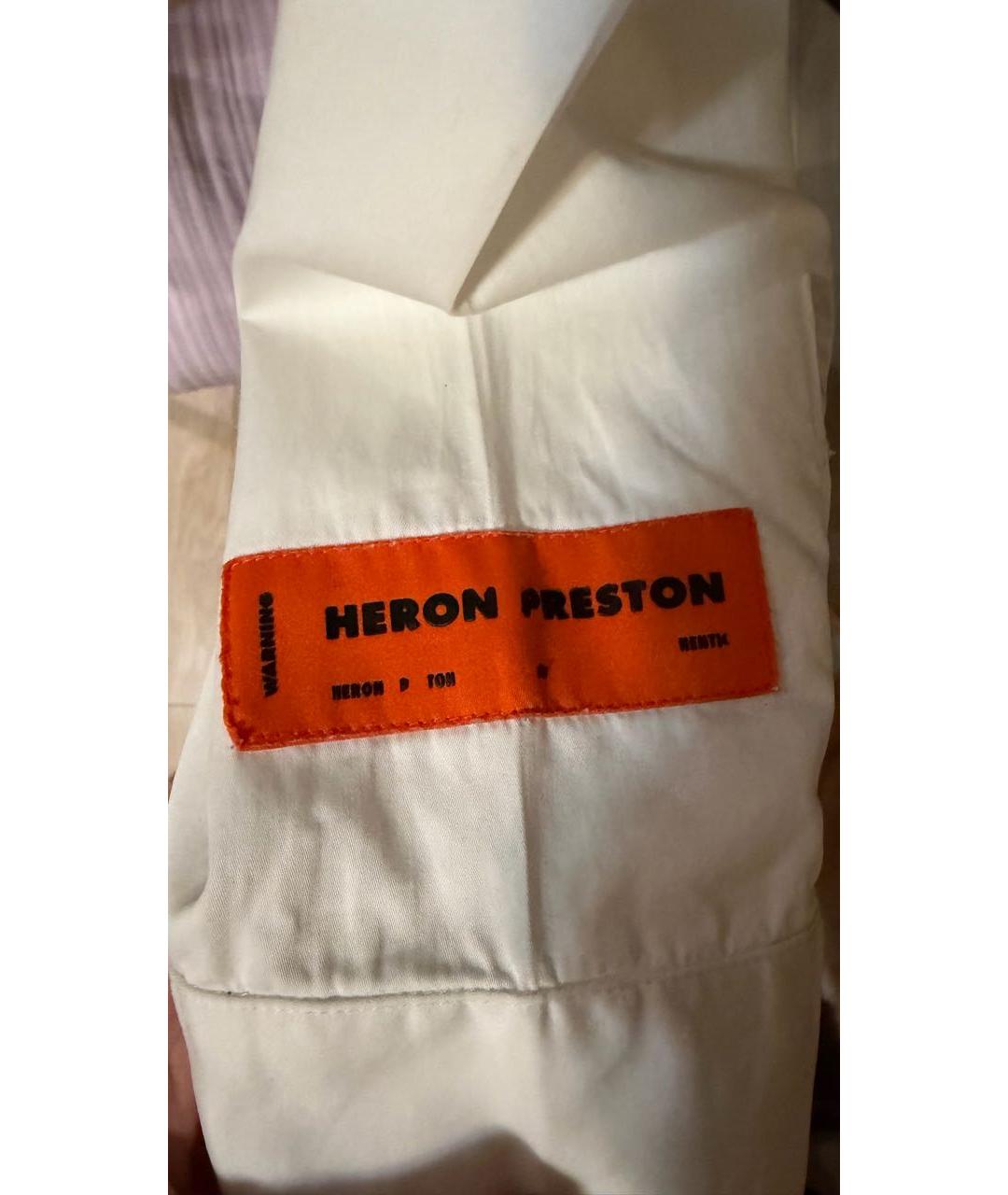 HERON PRESTON Белая хлопковая кэжуал рубашка, фото 4