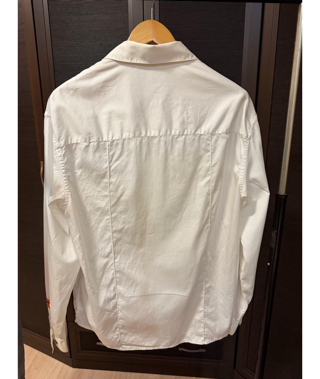 HERON PRESTON Белая хлопковая кэжуал рубашка, фото 2