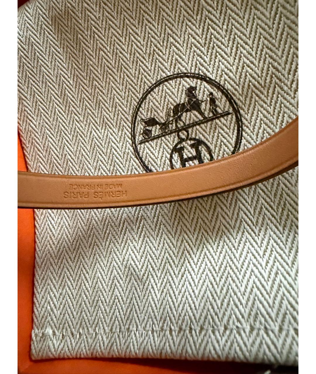 HERMES Золотой кожаный чокер, фото 3