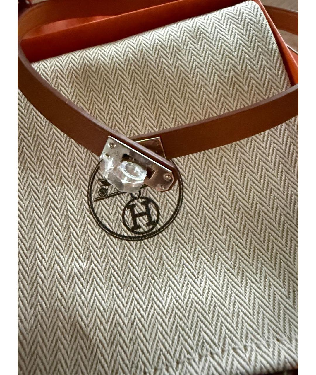 HERMES Золотой кожаный чокер, фото 5