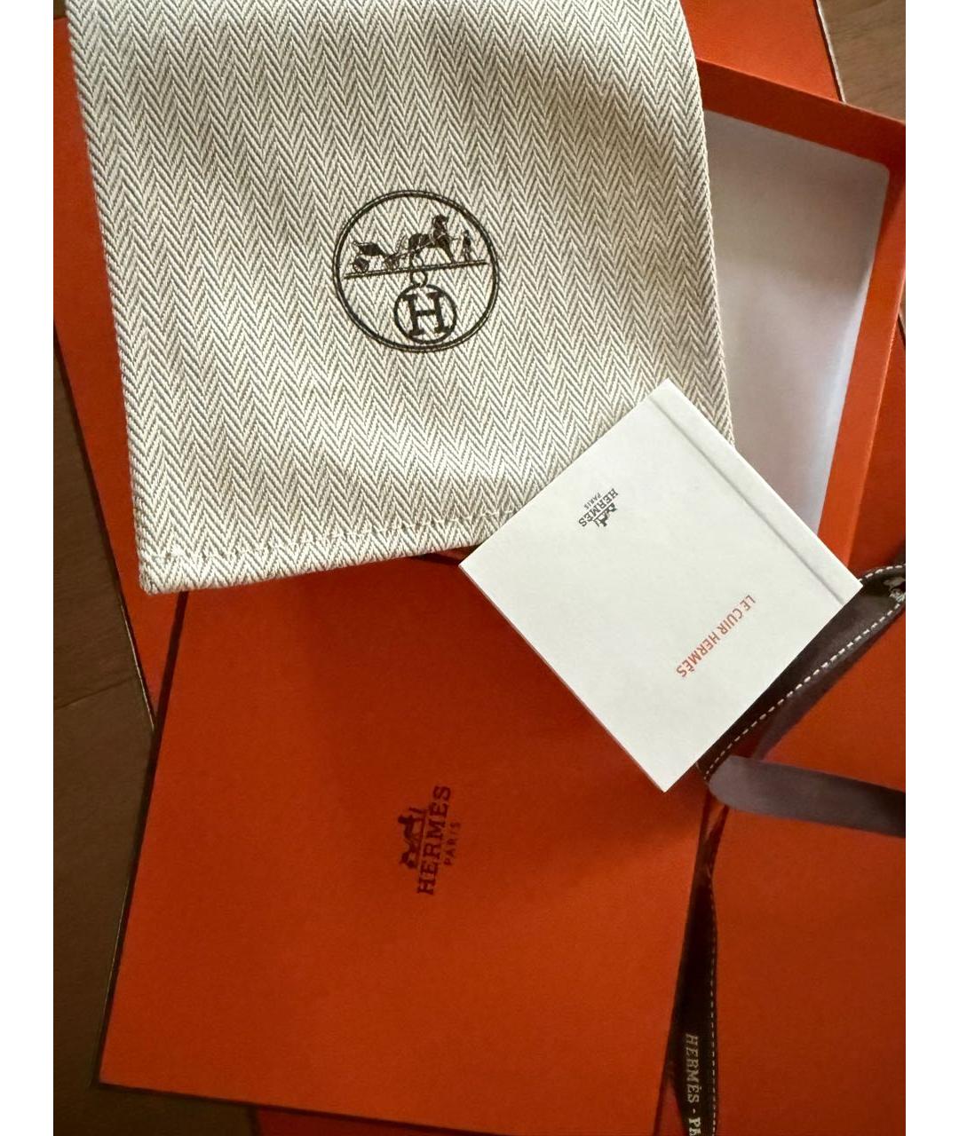 HERMES Золотой кожаный чокер, фото 7