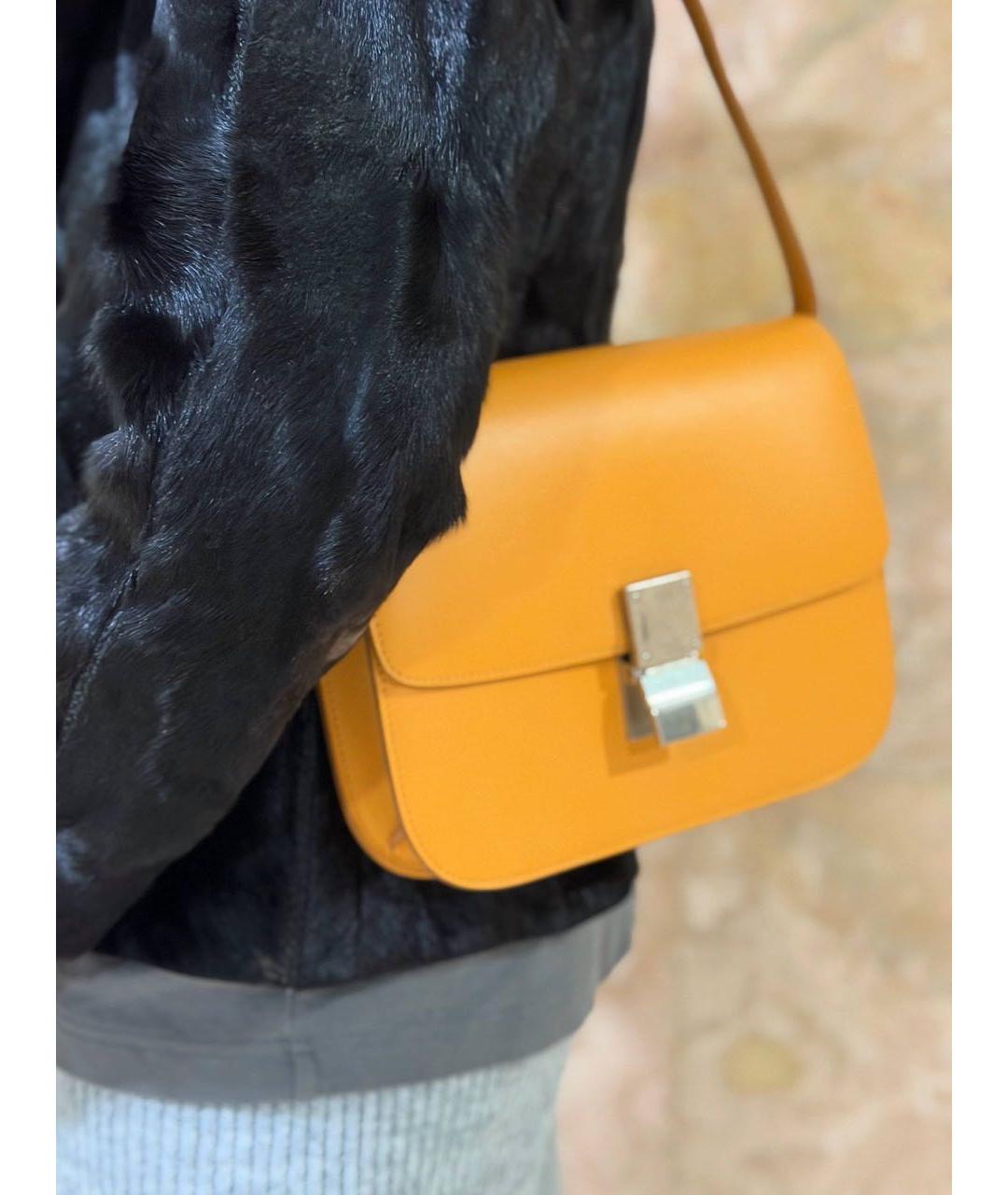 CELINE Оранжевая кожаная сумка через плечо, фото 6