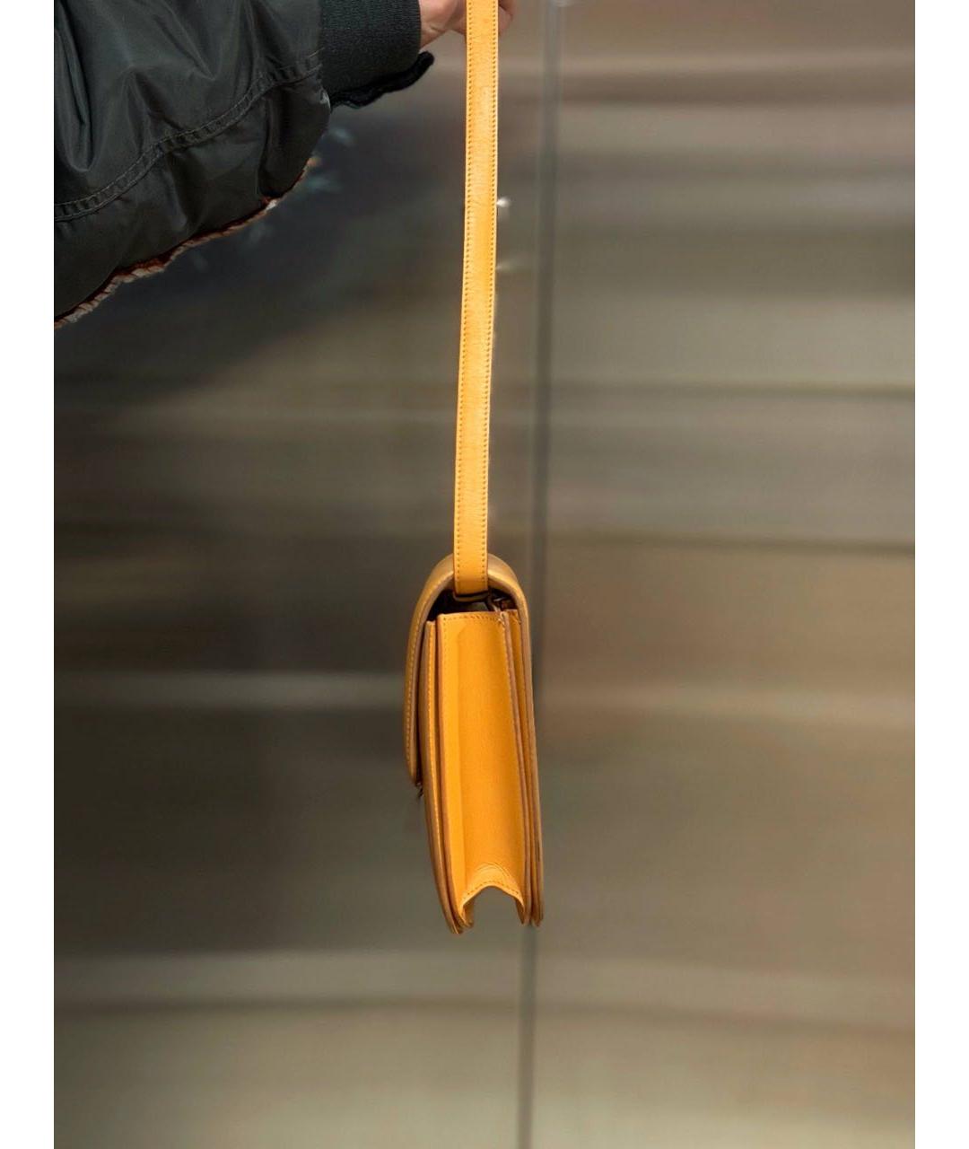 CELINE Оранжевая кожаная сумка через плечо, фото 4