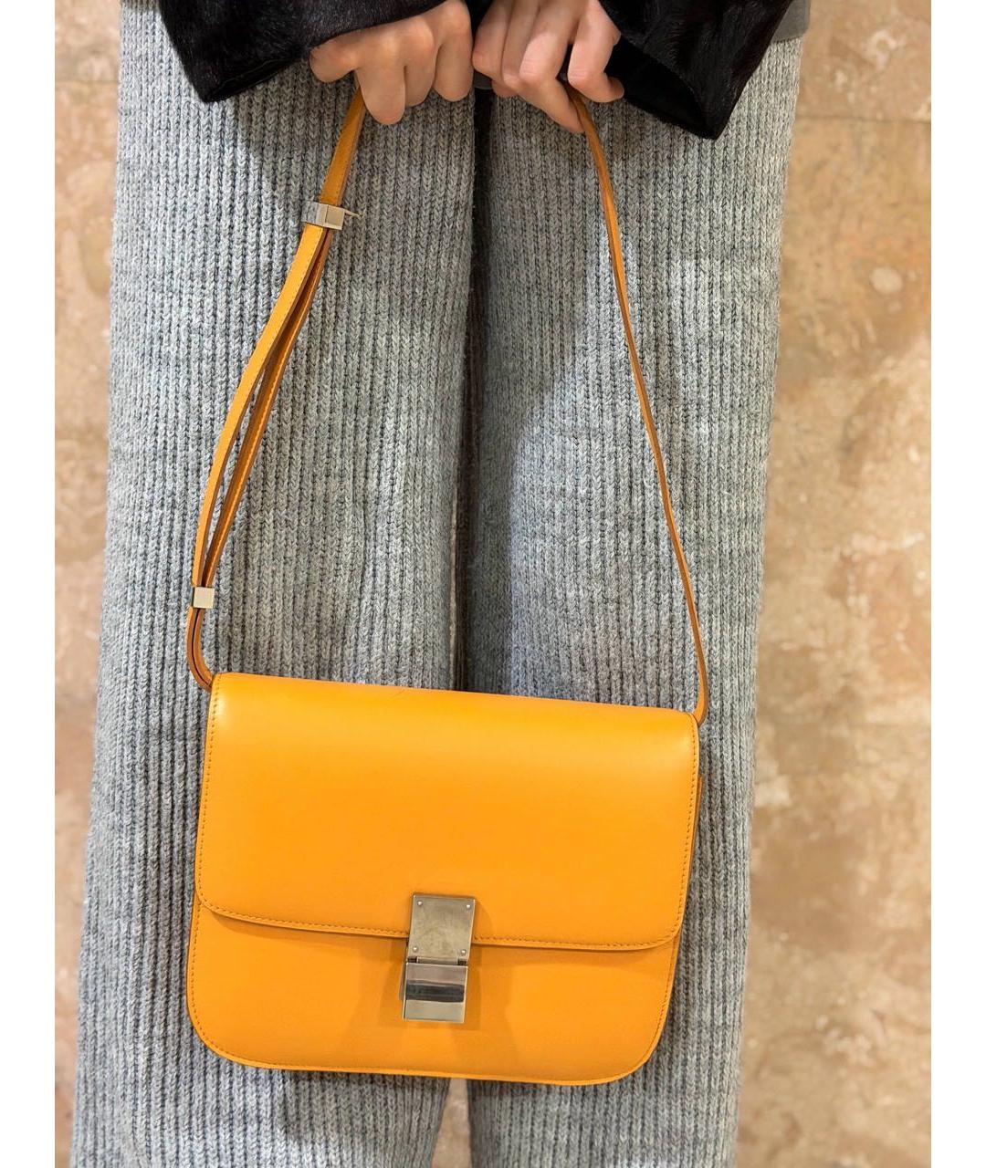 CELINE Оранжевая кожаная сумка через плечо, фото 5