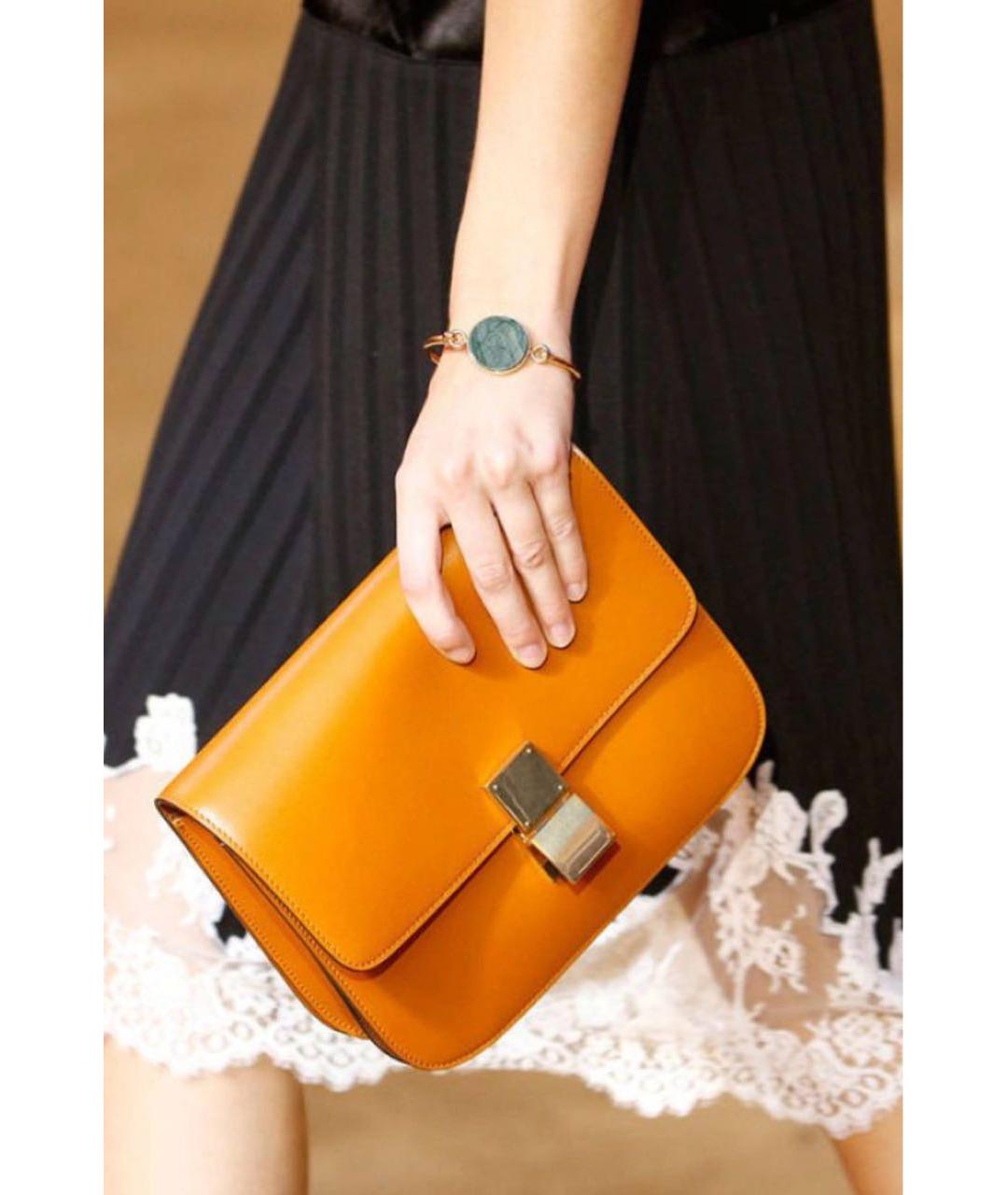 CELINE Оранжевая кожаная сумка через плечо, фото 7