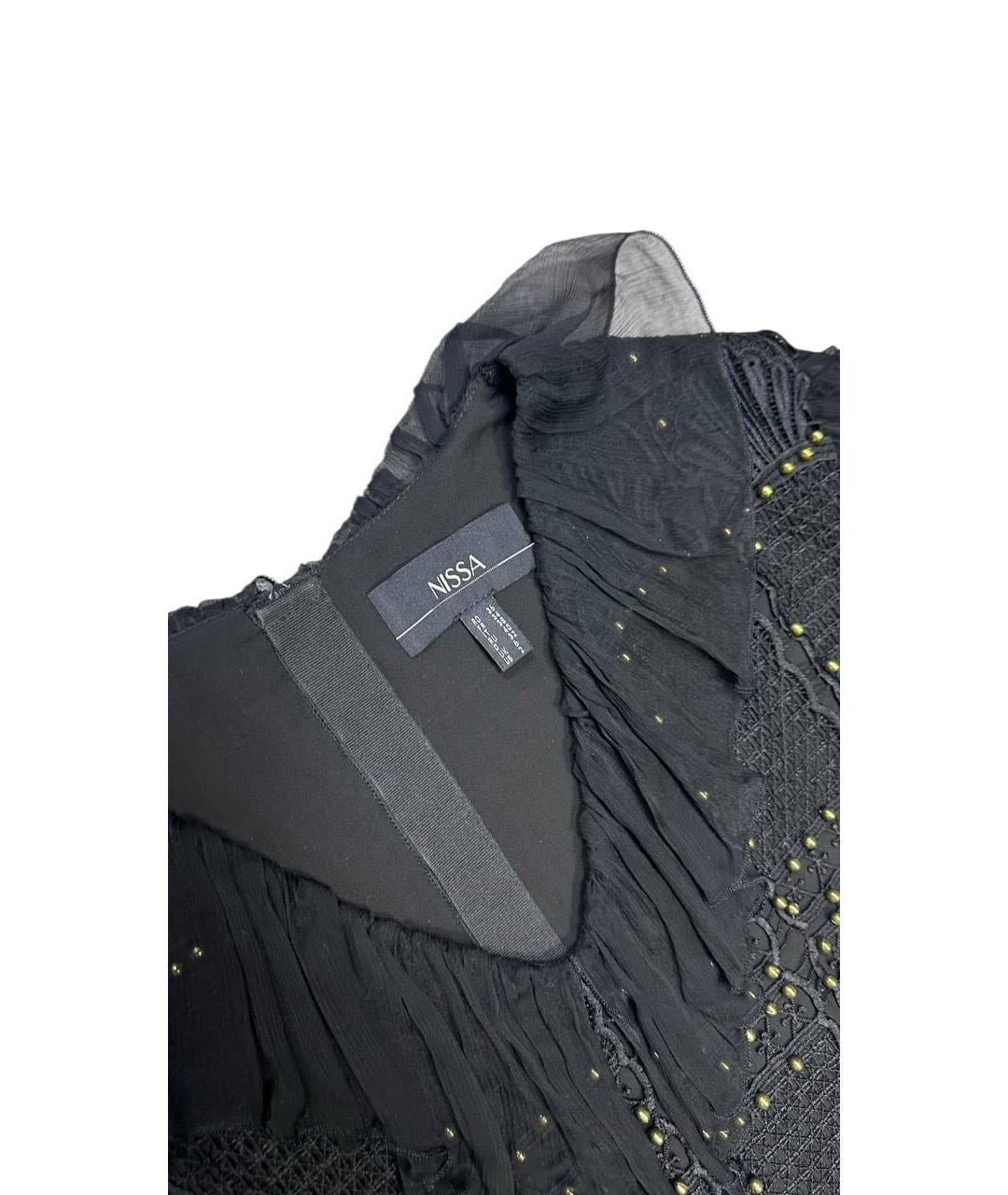 NISSA Черное шелковое коктейльное платье, фото 7