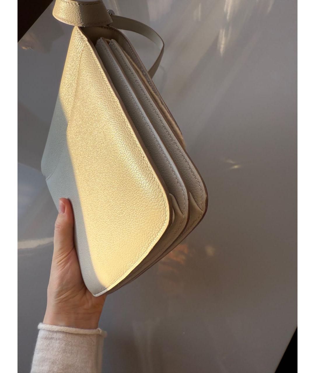 HERMES Серая кожаная сумка через плечо, фото 6