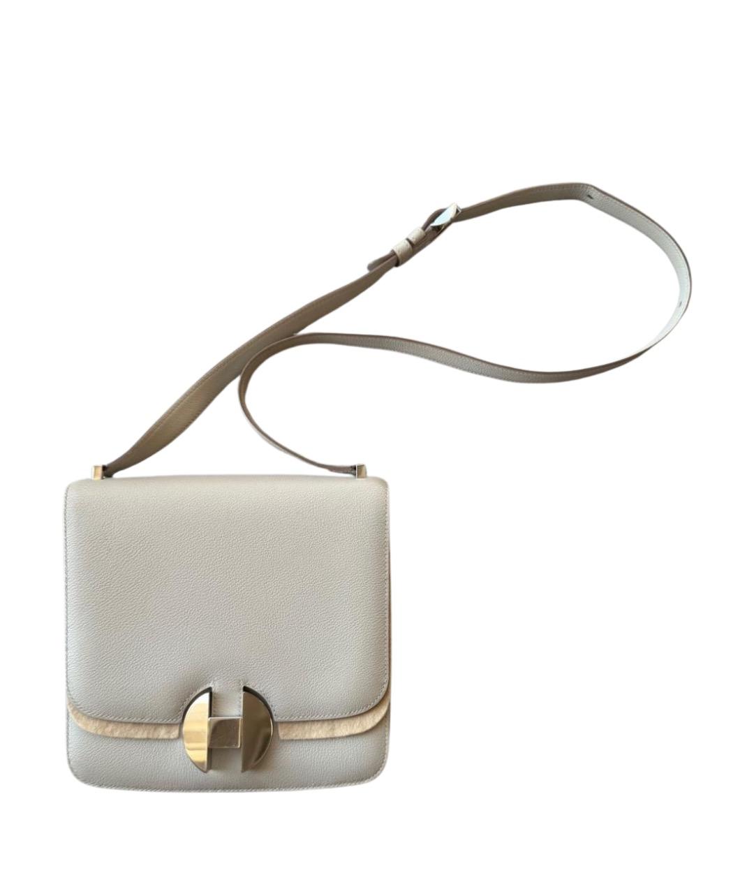 HERMES Серая кожаная сумка через плечо, фото 1