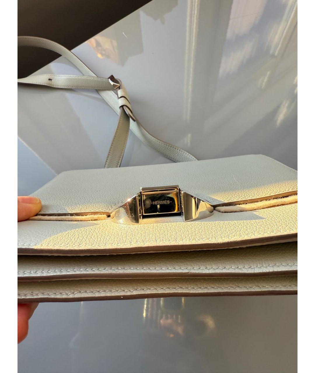 HERMES Серая кожаная сумка через плечо, фото 5