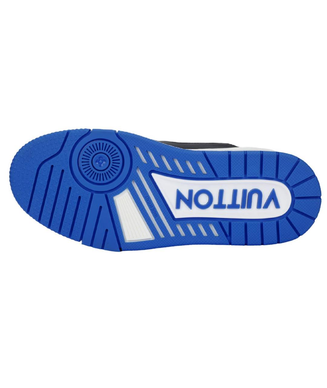 LOUIS VUITTON Синие кожаные кроссовки, фото 5