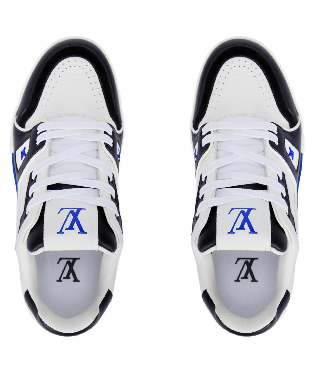 LOUIS VUITTON Синие кожаные кроссовки, фото 3