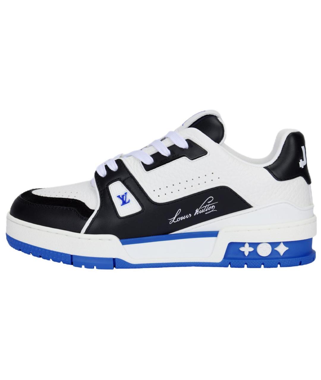 LOUIS VUITTON Синие кожаные кроссовки, фото 2