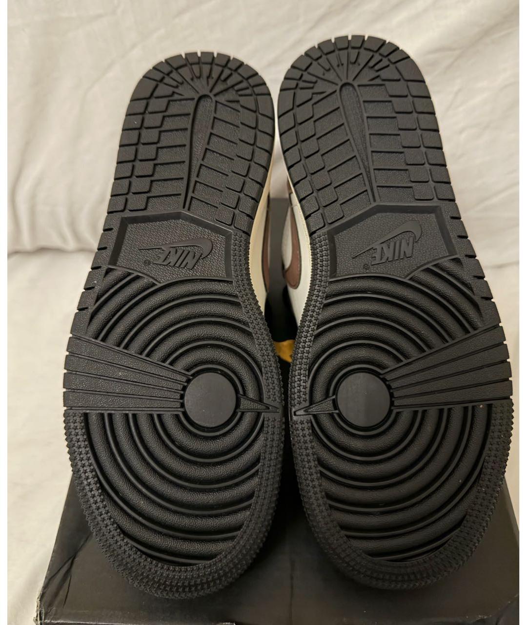 JORDAN Коричневые кожаные кеды, фото 5