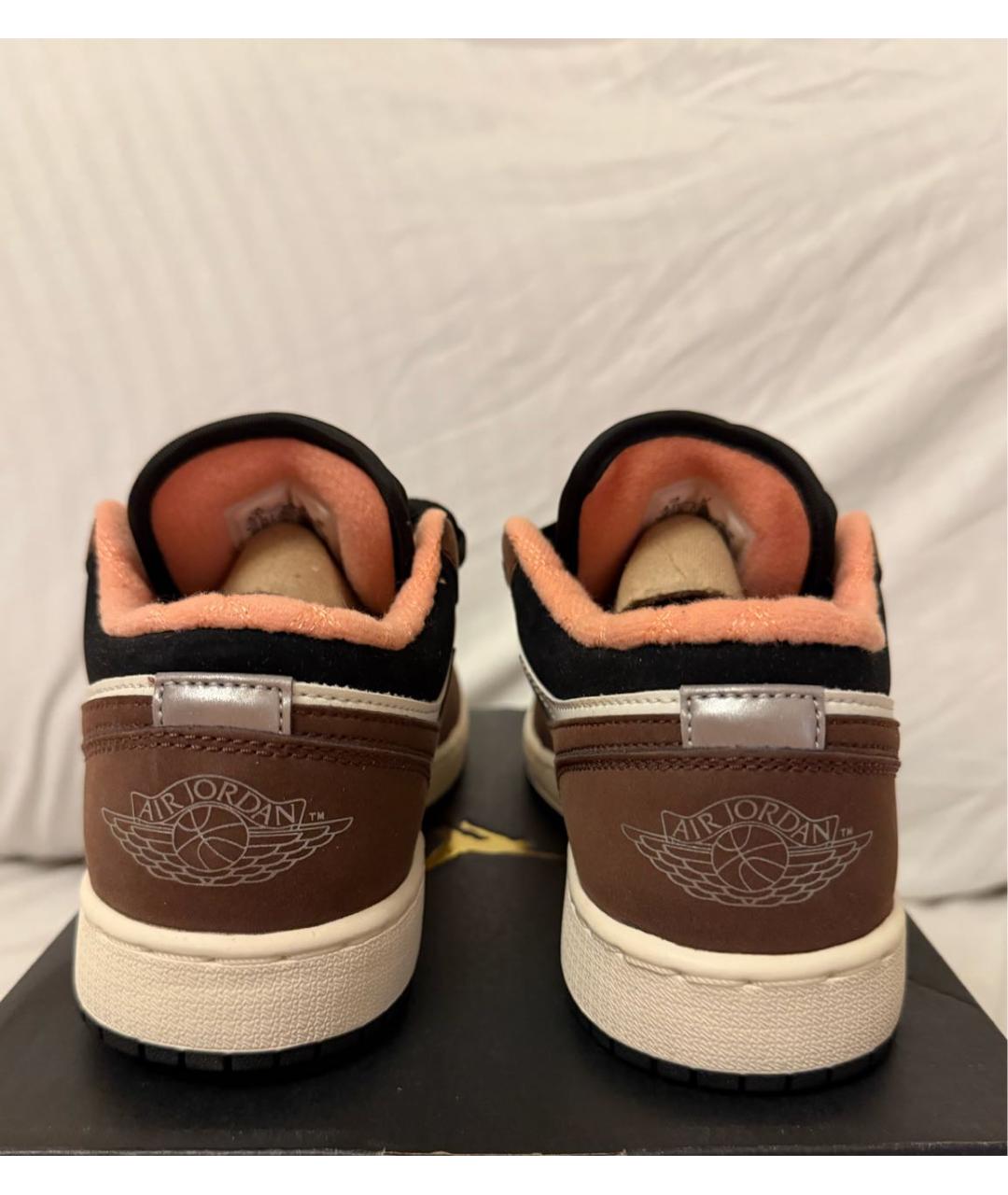 JORDAN Коричневые кожаные кеды, фото 4