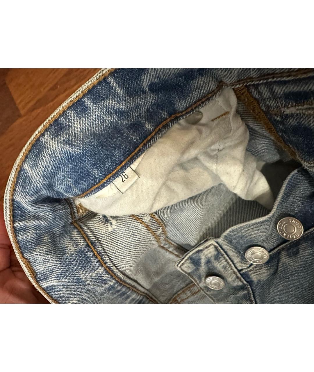 BALENCIAGA Голубые прямые джинсы, фото 4