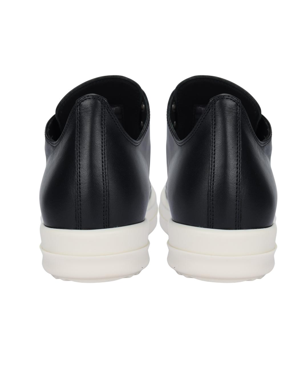 RICK OWENS Черные кожаные кеды, фото 4