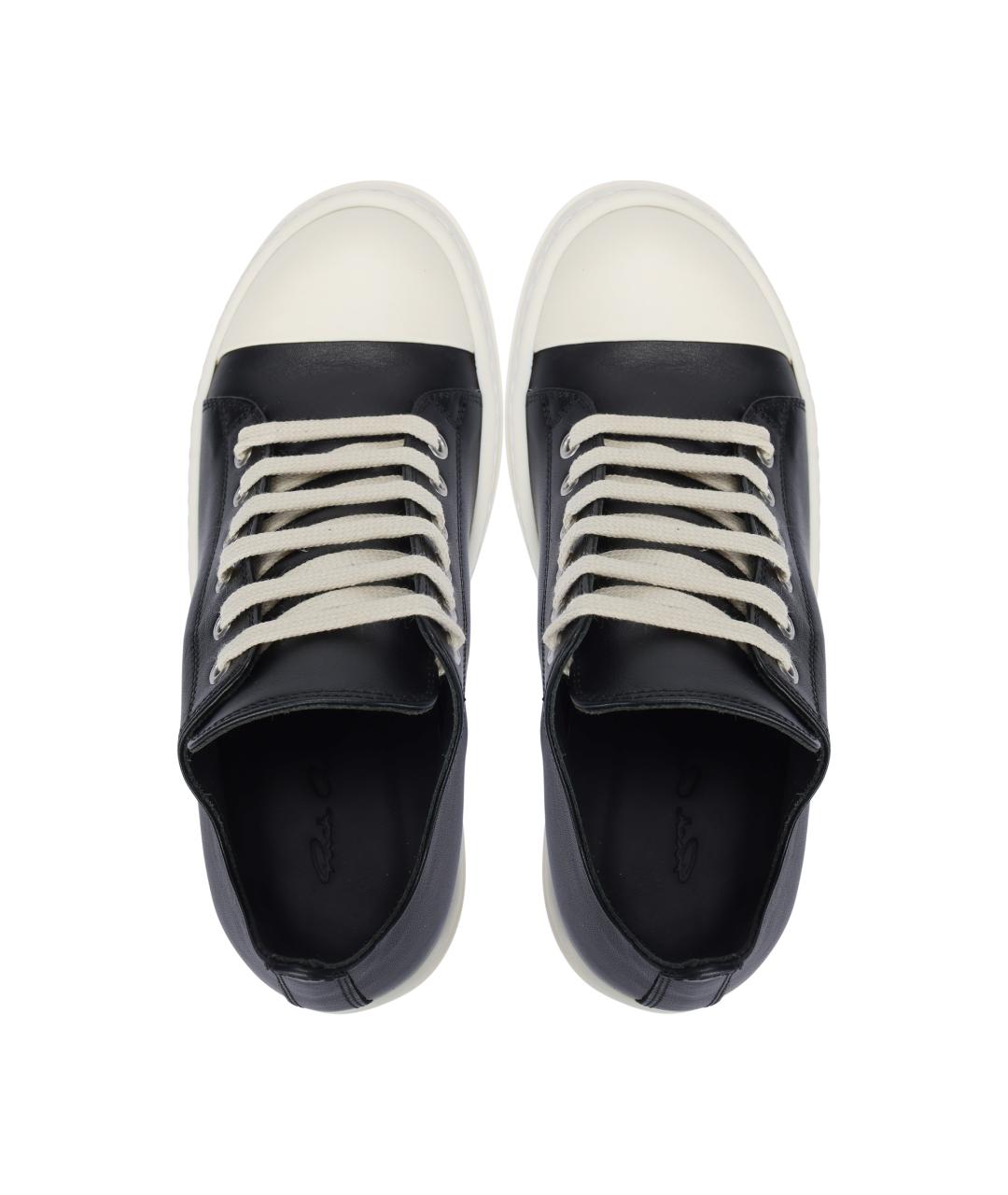 RICK OWENS Черные кожаные кеды, фото 3