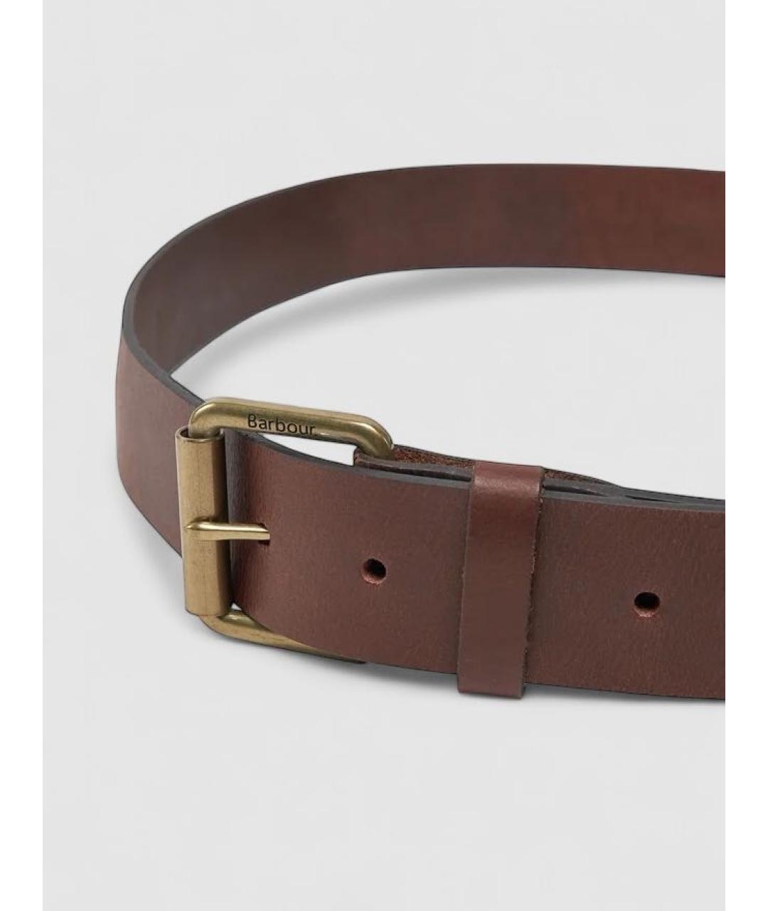 BARBOUR Коричневый кожаный ремень, фото 4