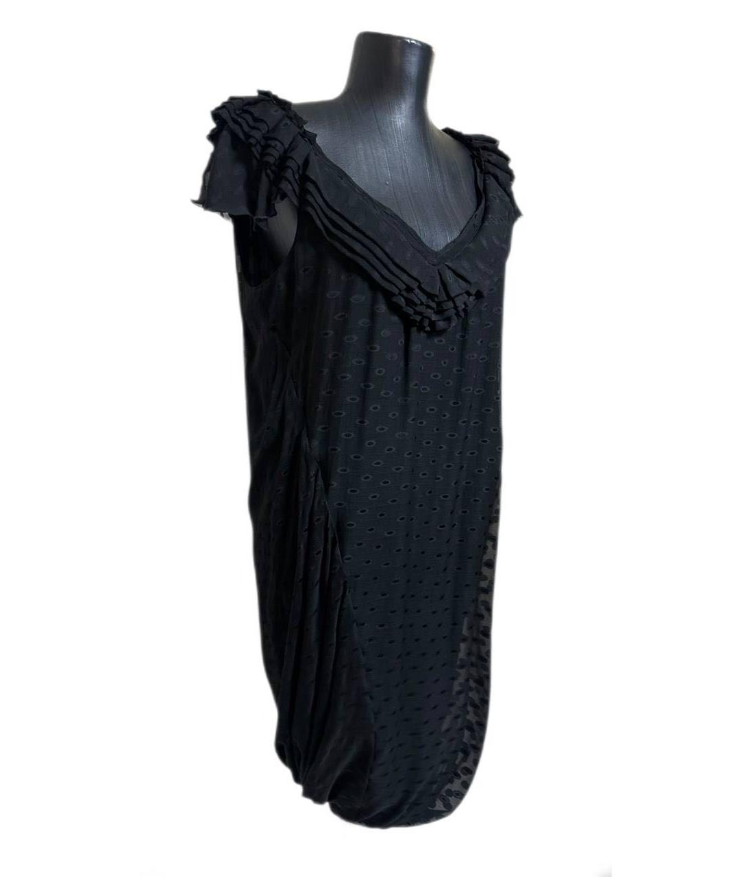 LOVE MOSCHINO Черное шелковое коктейльное платье, фото 5