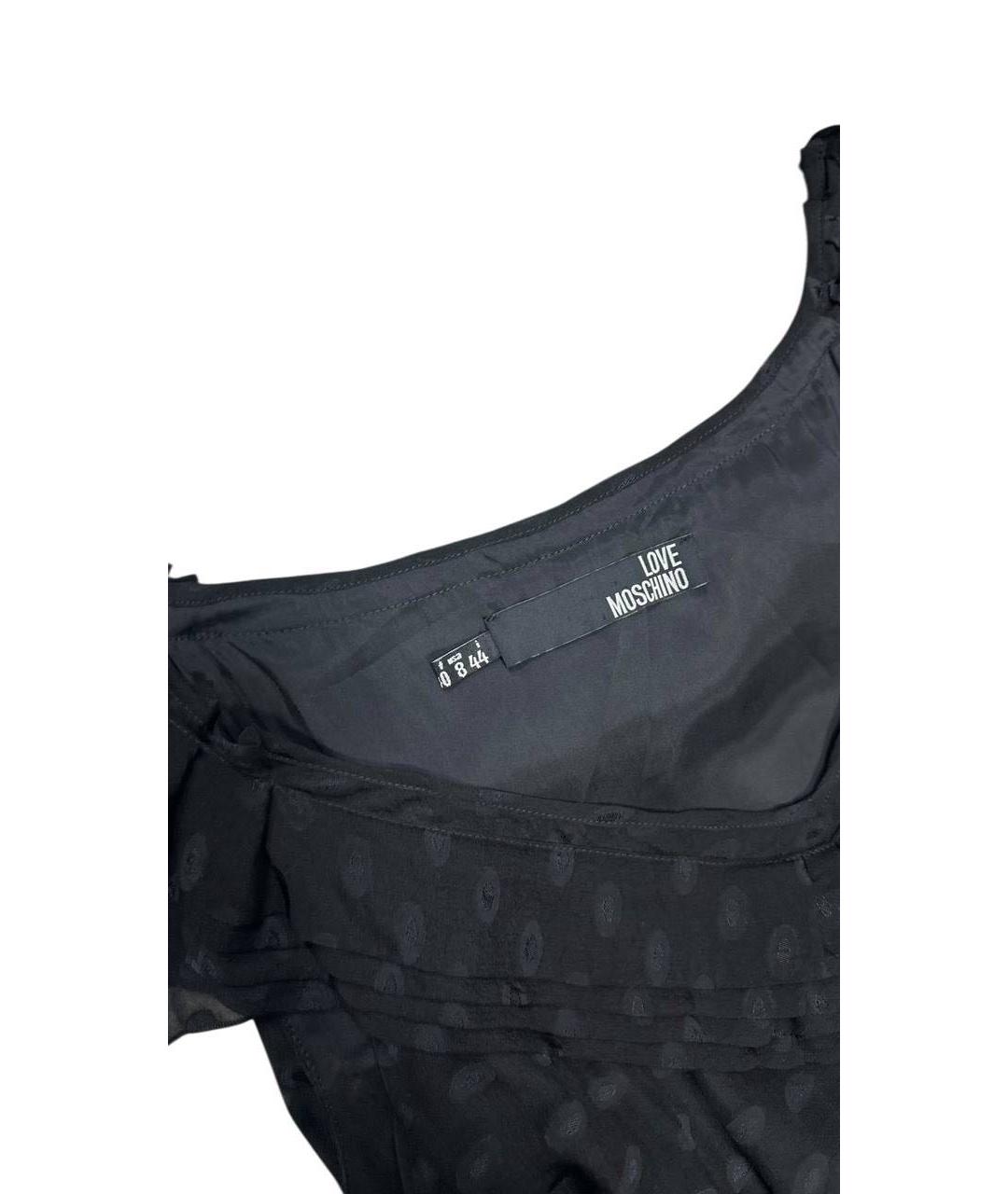 LOVE MOSCHINO Черное шелковое коктейльное платье, фото 3