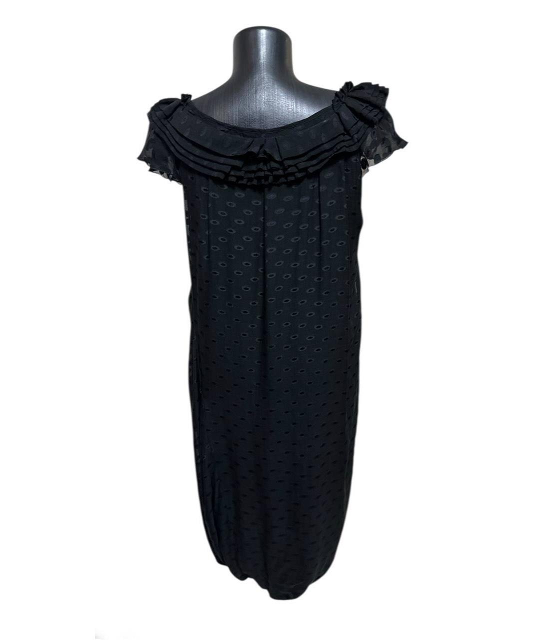 LOVE MOSCHINO Черное шелковое коктейльное платье, фото 2