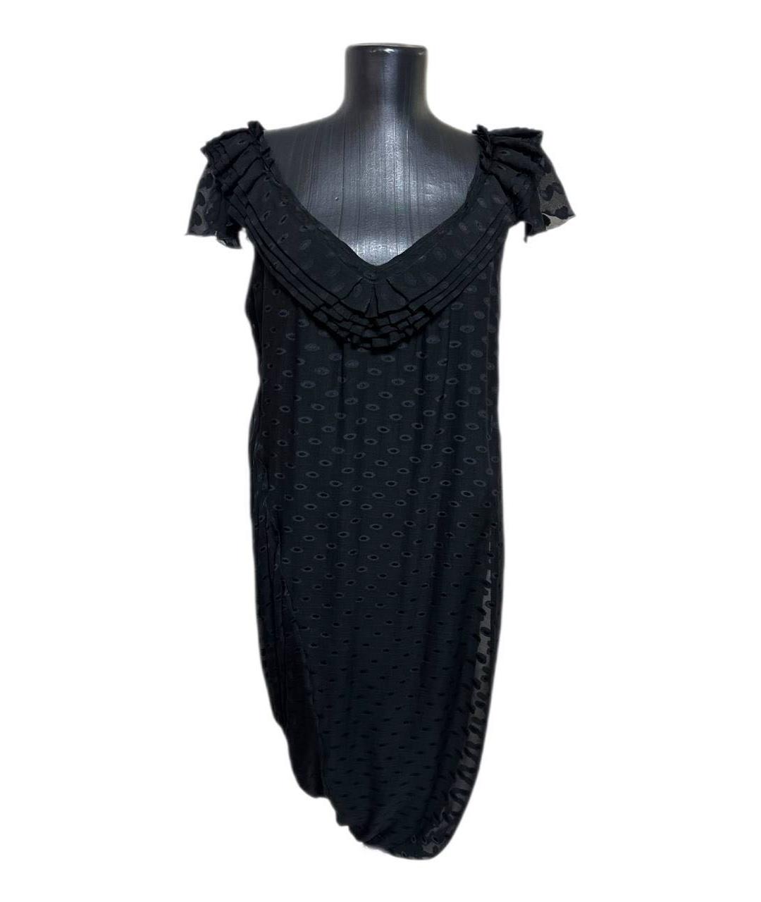 LOVE MOSCHINO Черное шелковое коктейльное платье, фото 9