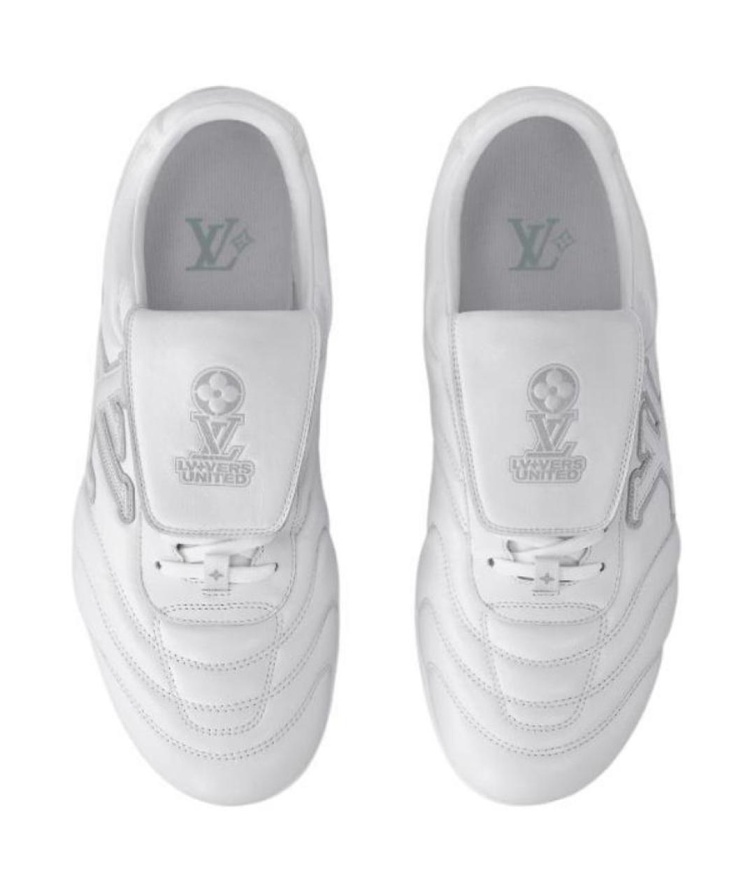 LOUIS VUITTON Белые кожаные низкие кроссовки / кеды, фото 4