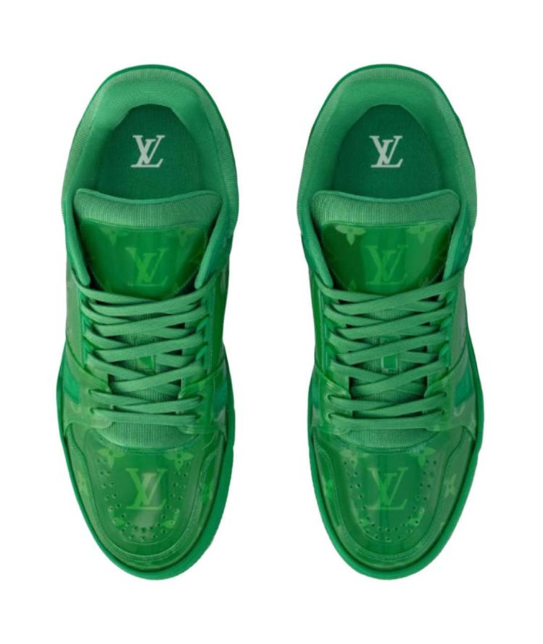 LOUIS VUITTON Зеленые низкие кроссовки / кеды, фото 4