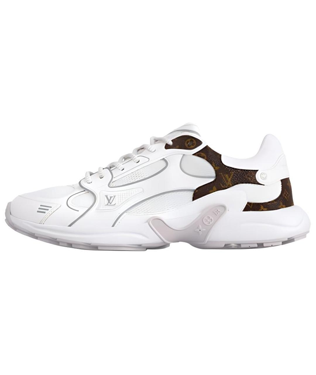 LOUIS VUITTON Белые кожаные кроссовки, фото 2