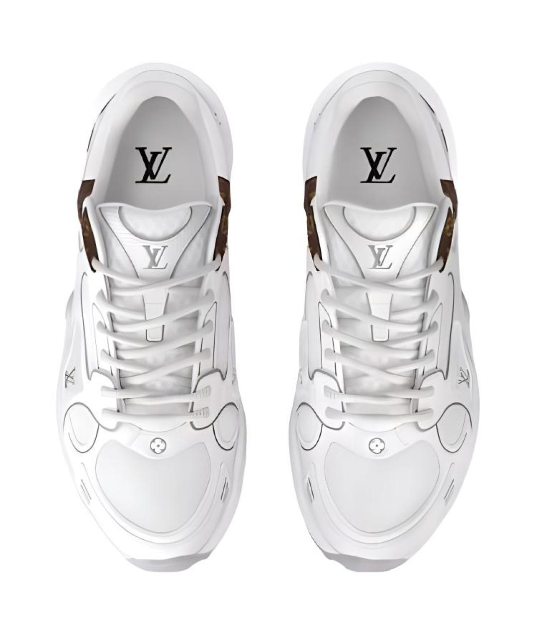 LOUIS VUITTON Белые кожаные кроссовки, фото 5