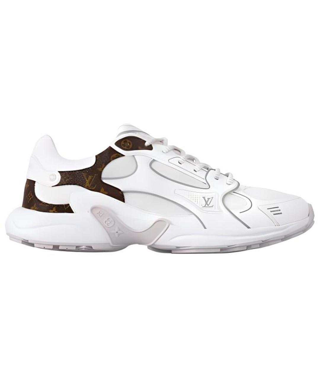 LOUIS VUITTON Белые кожаные кроссовки, фото 1