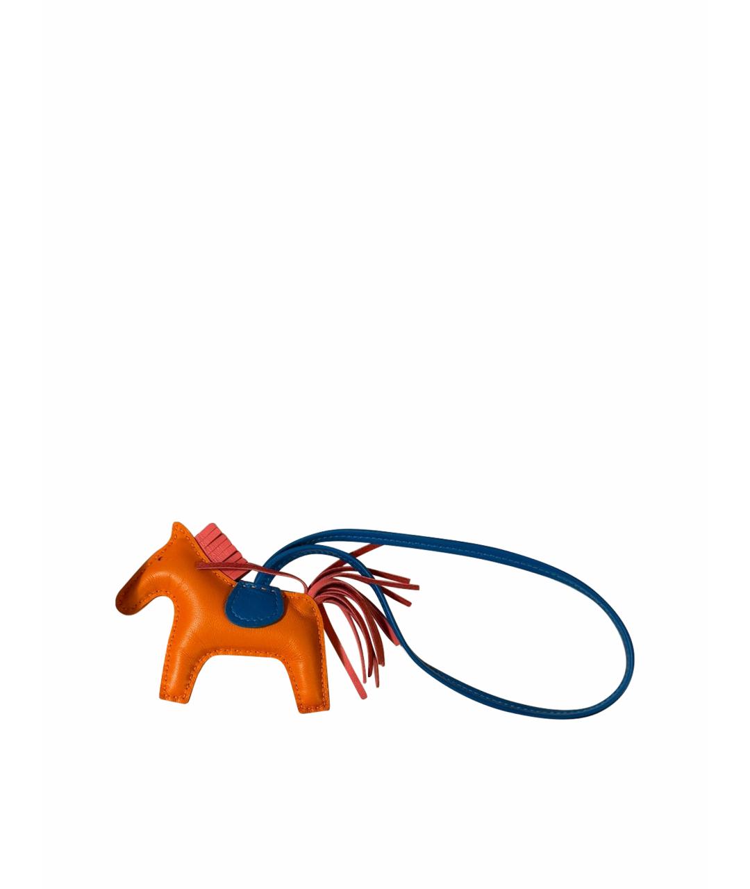 HERMES Оранжевый брелок, фото 1