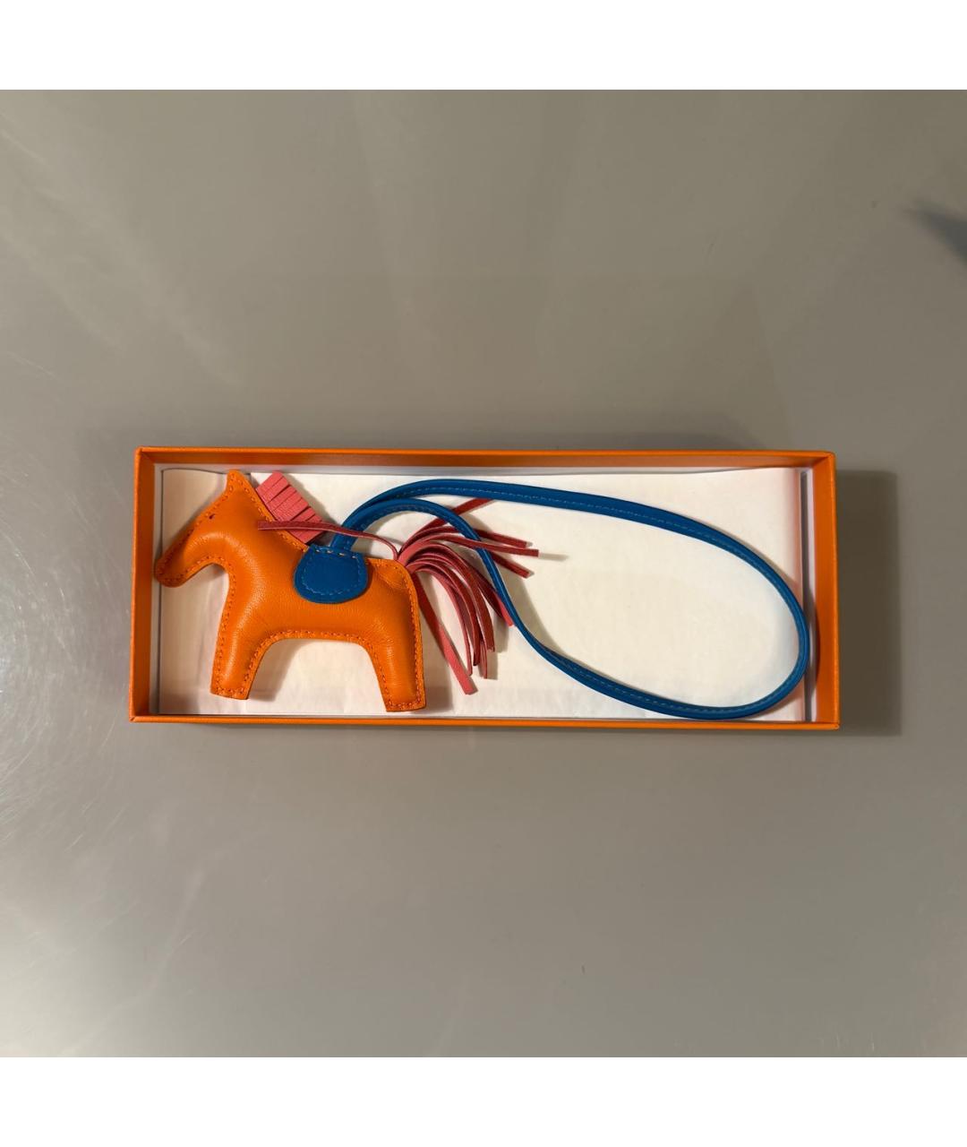 HERMES Оранжевый брелок, фото 3