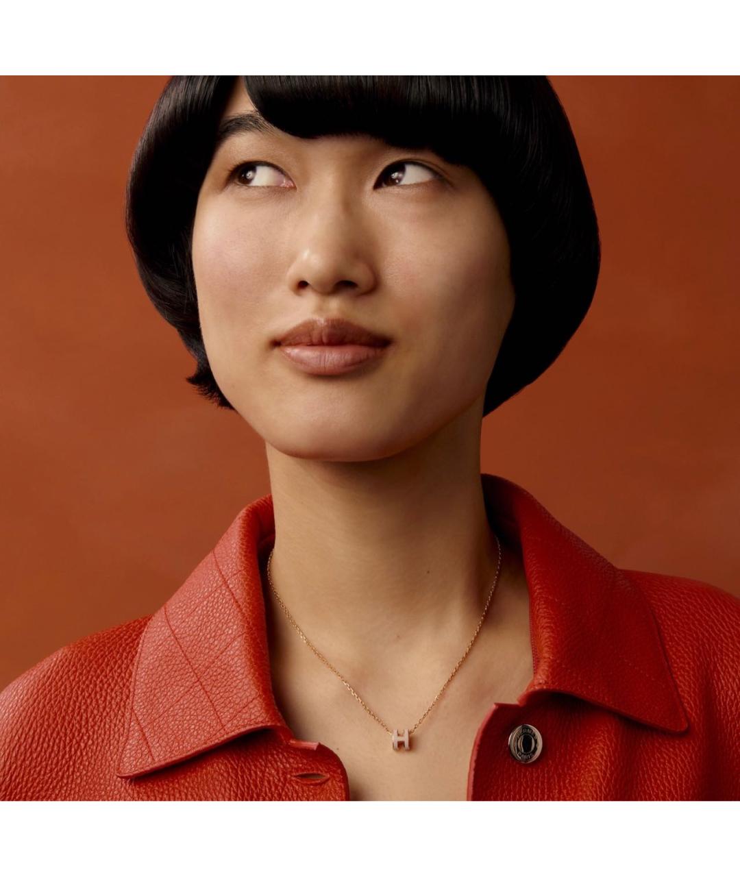 HERMES Розовая металлическая подвеска, фото 3